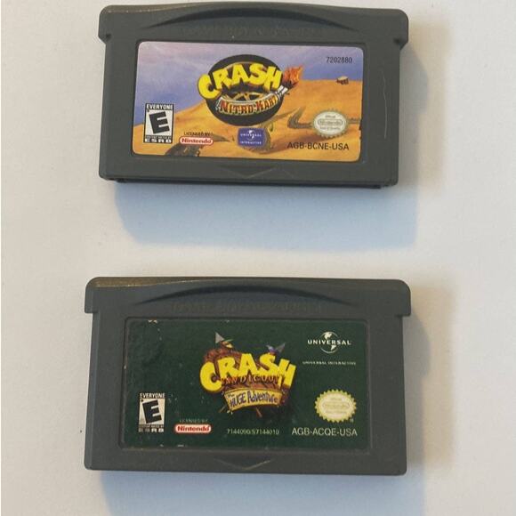 Crash Nitro Kart and Bandicoot Huge Adventure Gameboy Advance - Picture 1 of 2